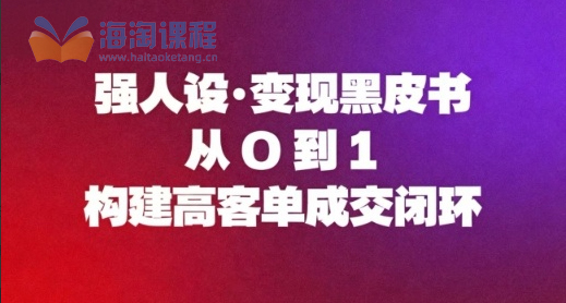 强人设变现黑皮书：从0到1构建高客单成交闭环