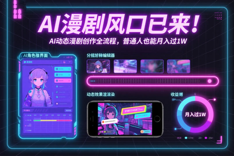 AI漫剧风口已来！AI动态漫剧创作全流程，普通人也能月入过1W