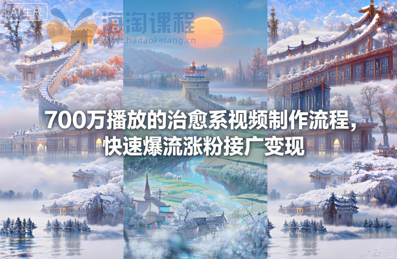 700万播放的治愈系视频制作流程，快速爆流涨粉接广变现