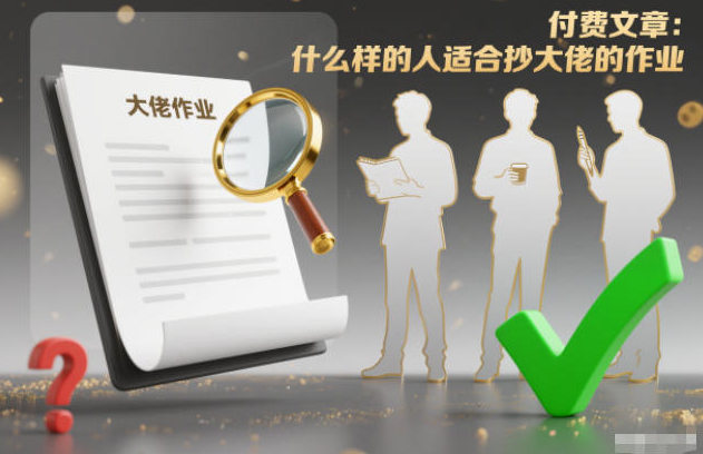 付费文章：什么样的人适合抄大佬的作业？