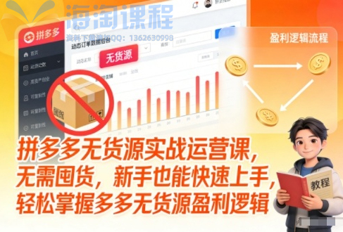 子枫老师·拼多多无货源实战运营课，无需囤货，新手也能快速上手，轻松掌握多多无货源盈利逻辑