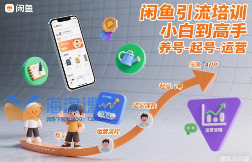 闲鱼引流培训，小白到高手，养号-起号-运营