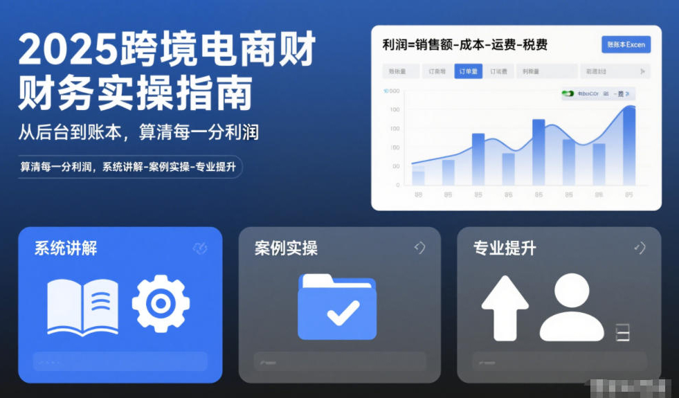 2025跨境电商财务实操指南，从后台到账本，算清每一分利润，系统讲解-案例实操-专业提升