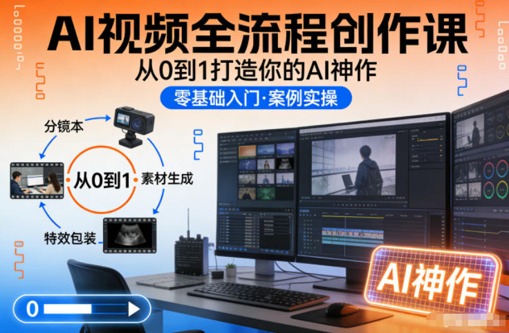 AI视频全流程创作课，从0到1打造你的AI神作