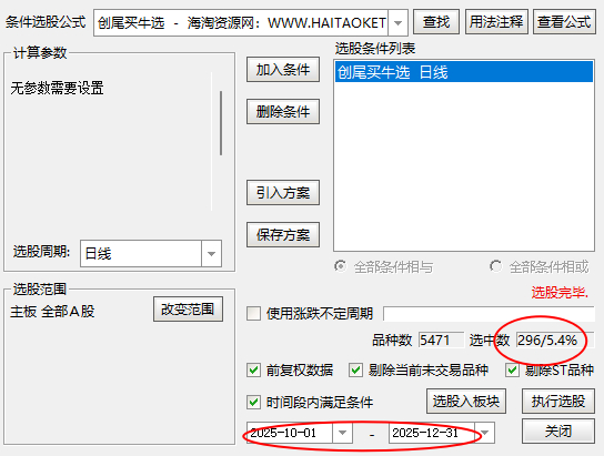 【创尾买牛】指标，副图、选股，针对短线创业板，无未来函数，手机电脑通达信通用
