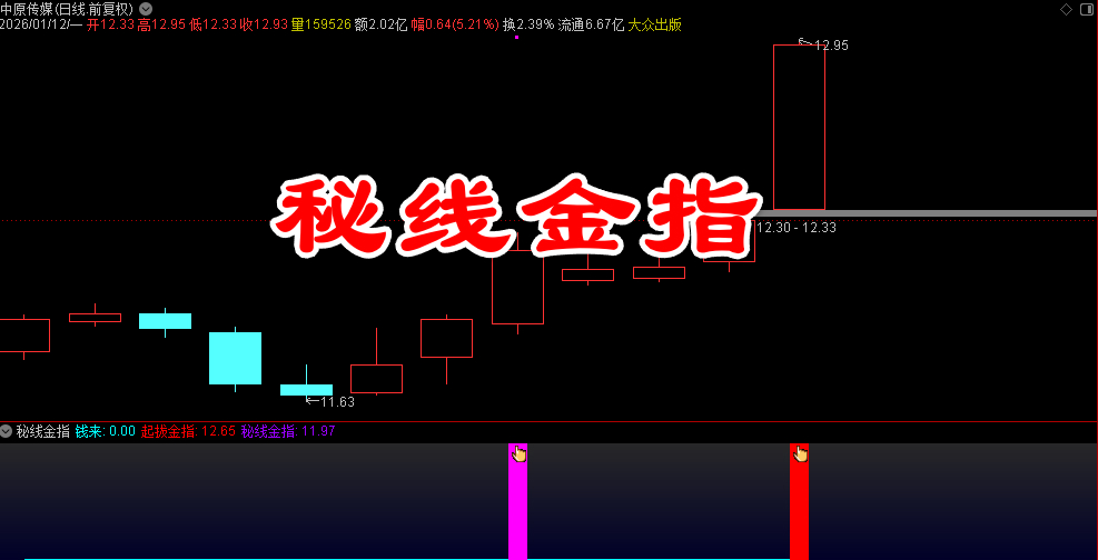 〖秘线金指〗副图指标 识别潜在强势启动个股 提示短期资金异动
