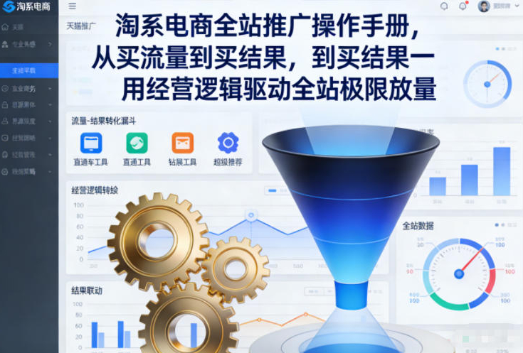 淘系电商全站推广操作手册，从买流量到买结果一用经营逻辑驱动全站极限放量