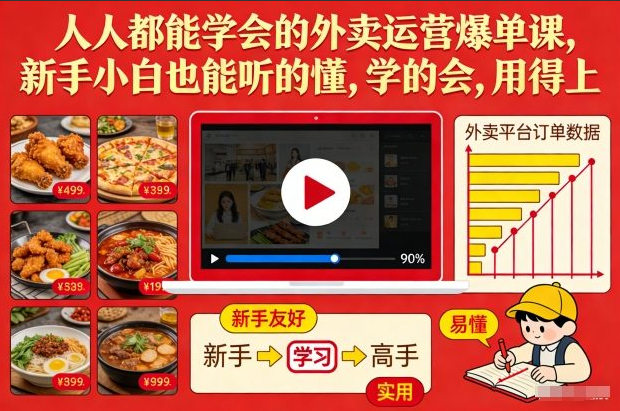 人人都能学会的外卖运营爆单课，新手小白也能听的懂，学的会，用得上
