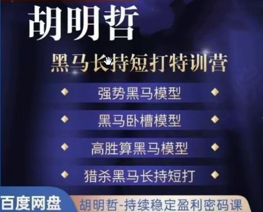 胡明哲-黑马长持短打特训营，长持短打交易模型
