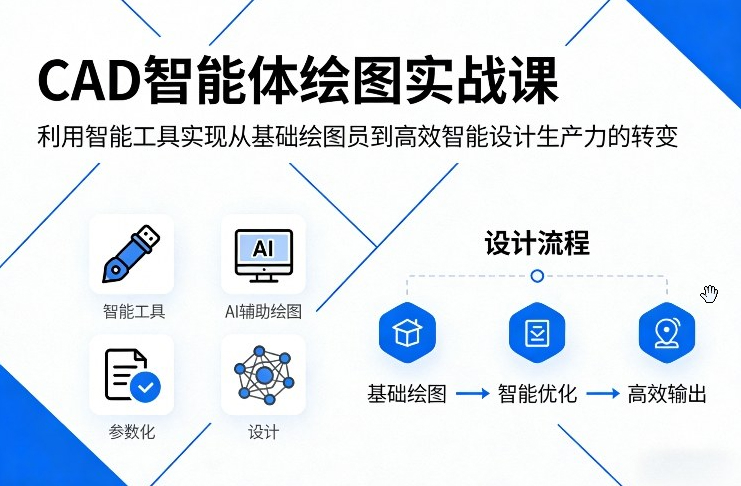CAD智能体绘图实战课，利用智能工具，实现从基础绘图员到高效智能设计生产力的转变