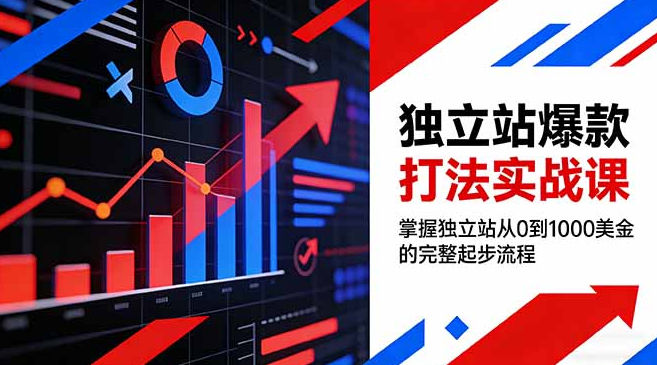 独立站爆款打法实战课，掌握独立站从0到1000美金的完整起步流程