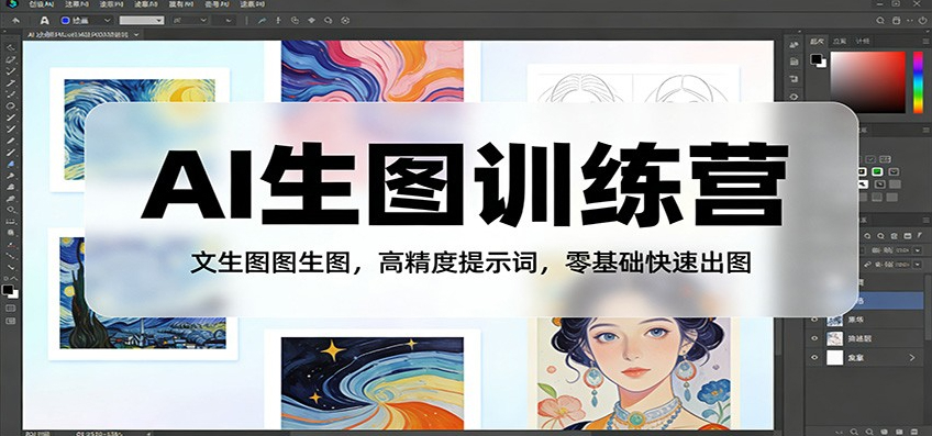 AI生图训练营：文生图图生图，高精度提示词，零基础快速出图