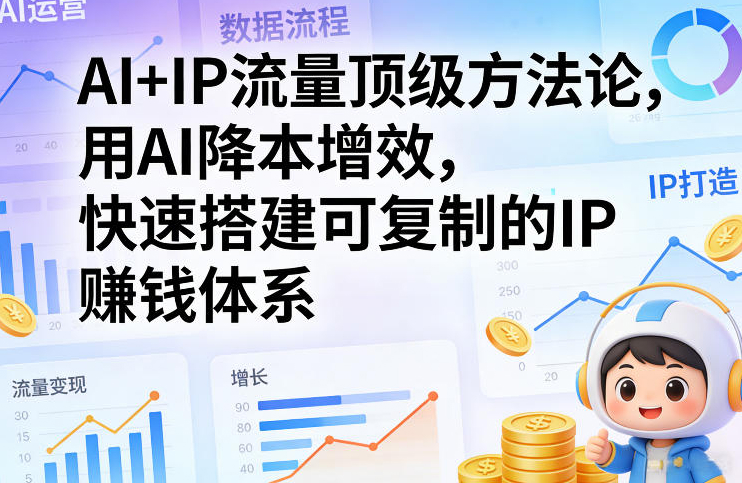 AI+超级IP顶级流量闭门会方法论，用AI降本增效，快速搭建可复制的IP賺钱体系