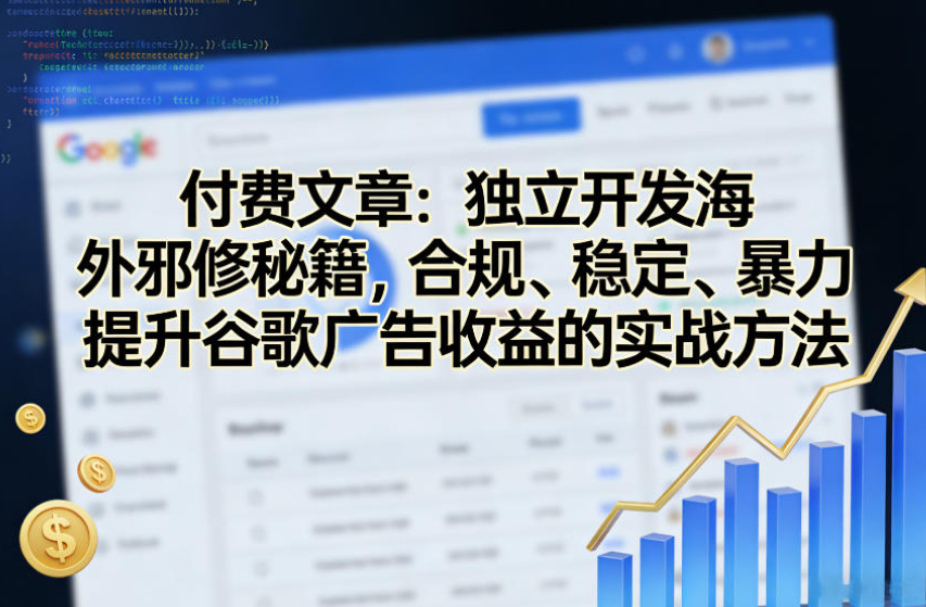 付费文章：独立开发海外邪修秘籍，合规、稳定、暴力提升谷歌广告收益的实战方法