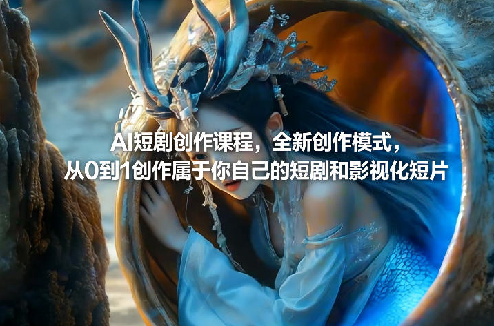 AI短剧创作课程，全新创作模式，从0到1创作属于你自己的短剧和影视化短片