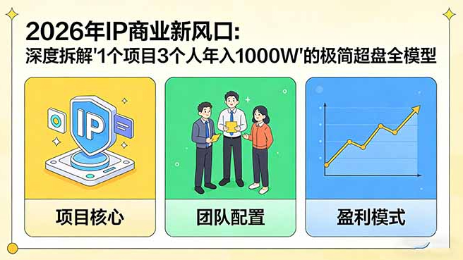2026年IP商业新风口：深度拆解“1个项目3个人年入1000W”的极简超盘全模型