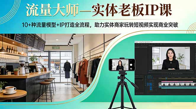 流量大师—实体老板IP课：10+种流量模型+IP打造全流程，助力实体商家玩转短视频实现商业突破
