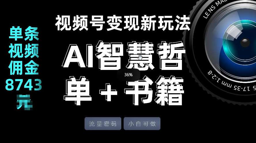 视频号流量密码，变现新玩法-AI智慧哲单＋书单