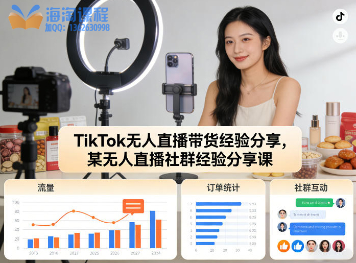TikTok无人直播带货经验分享，某无人直播社群经验分享课
