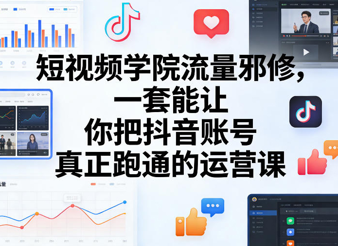 卷毛的短视频学院流量邪修，一套能让你把抖音账号真正跑通的运营课