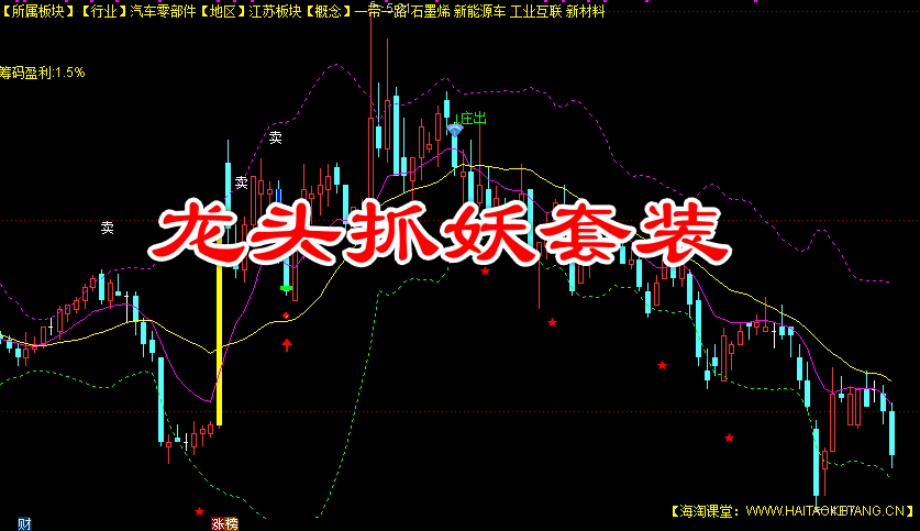 【龙头抓妖套装】自动算涨跌停、显示筹码盈利、标注庄进庄出，妖股龙头