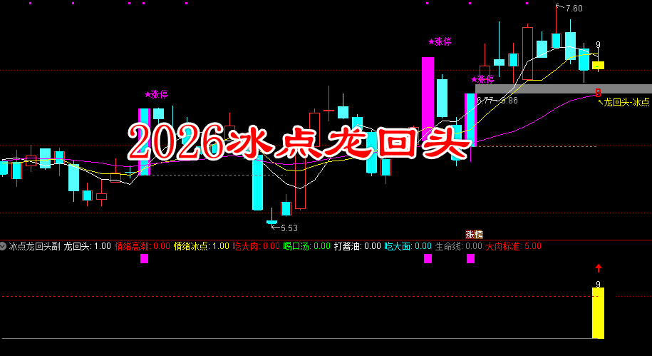 通达信【2026冰点龙回头】主副图/选股 捕捉强势低吸买点 源码无未来