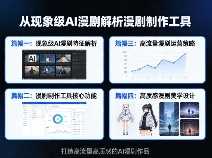 从现象级AI漫剧解析漫剧制作工具，四大篇幅带你了解漫剧，打造高流量高质感的AI漫剧作品