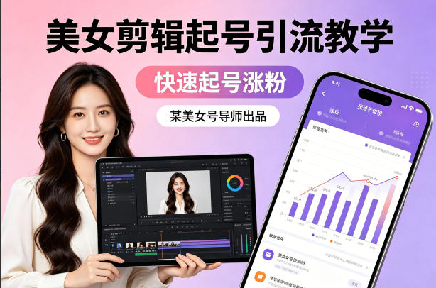 某美女号导师出品：美女剪辑起号引流教学，快速起号涨粉