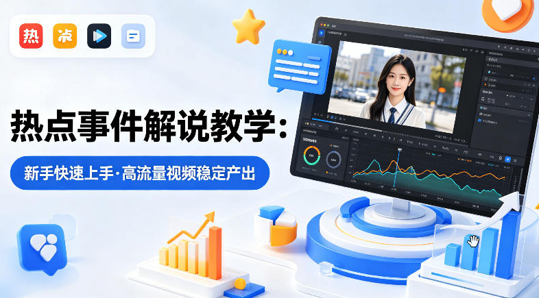 某大V的热点事件解说教学，新手也能快速上手，稳定产出高流量解说视频