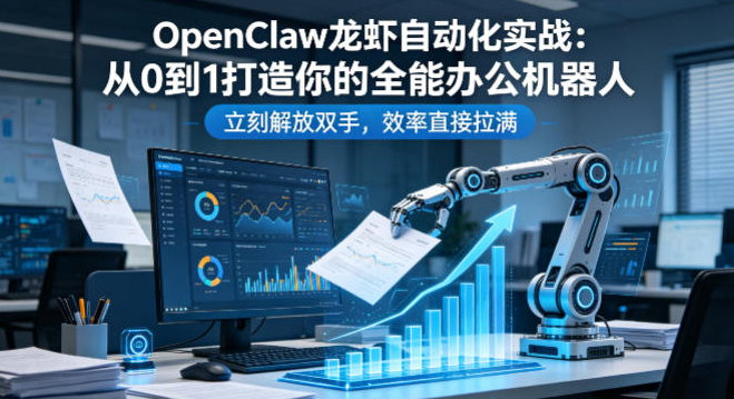 OpenClaw龙虾自动化实战：从0到1打造你的全能办公机器人，立刻解放双手，效率直接拉满