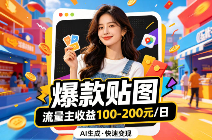 借助AI生成爆款贴图做公众流量主，当日收益100-200