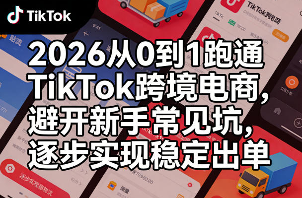 2026从0到1跑通TikTok跨境电商，避开新手常见坑，逐步实现稳定出单
