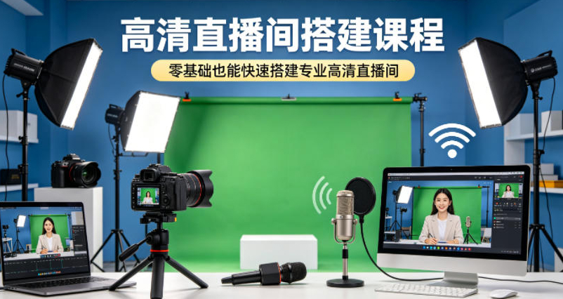 高清直播间搭建课程，零基础也能快速搭建专业高清直播间