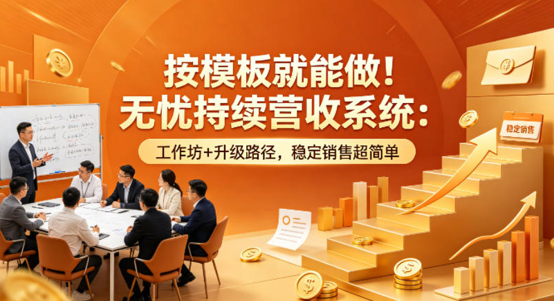 按模板就能做！无忧持续营收系统：工作坊+升级路径，稳定销售超简单【原创双语字幕】