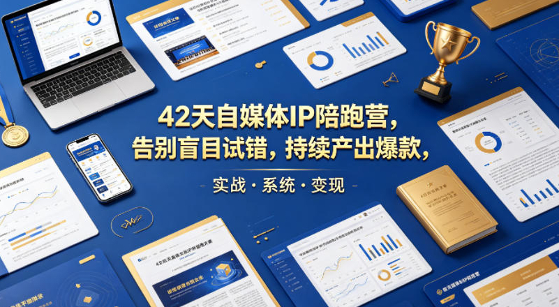 42天自媒体IP陪跑营，告别盲目试错，持续产出爆款，实战·系统·变现（更新2026）