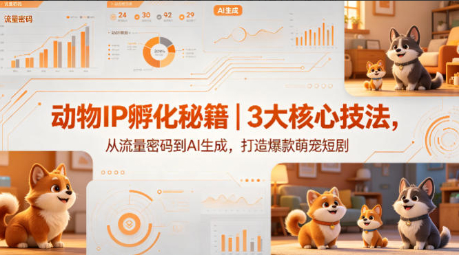 动物IP孵化秘籍｜3大核心技法，从流量密码到AI生成，打造爆款萌宠短剧