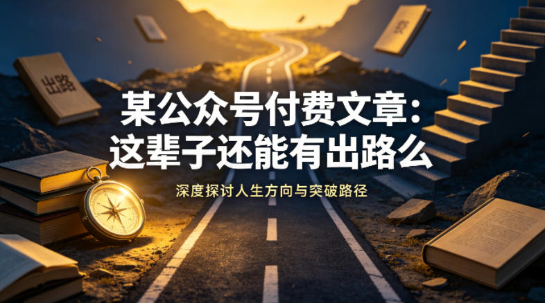 某公众号付费文章：这辈子还能有出路么