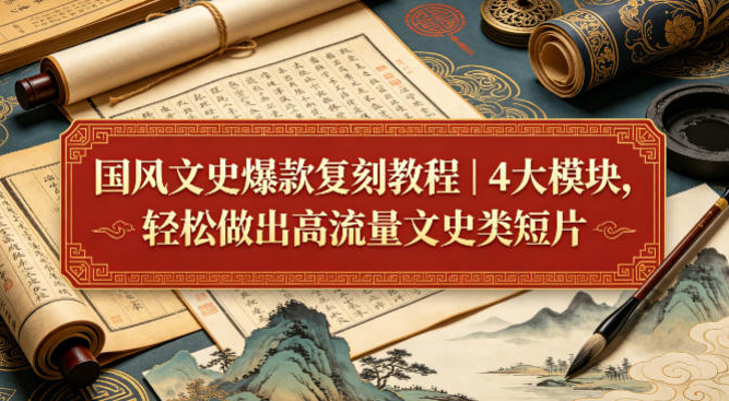 国风文史爆款复刻教程｜4大模块，轻松做出高流量文史类短片