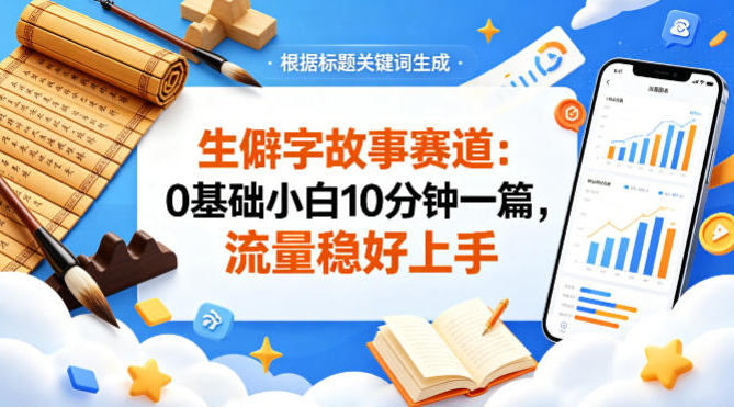公众号流量主——生僻字故事赛道，流量稳，好上手，0基础小白也能10分钟一篇