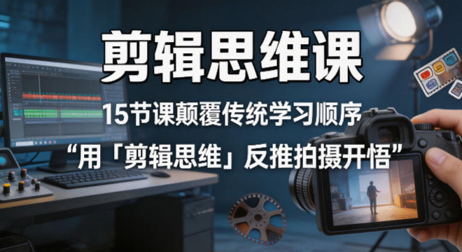 剪辑思维课，15节课颠覆传统学习顺序用「剪辑思维」反推拍摄开悟