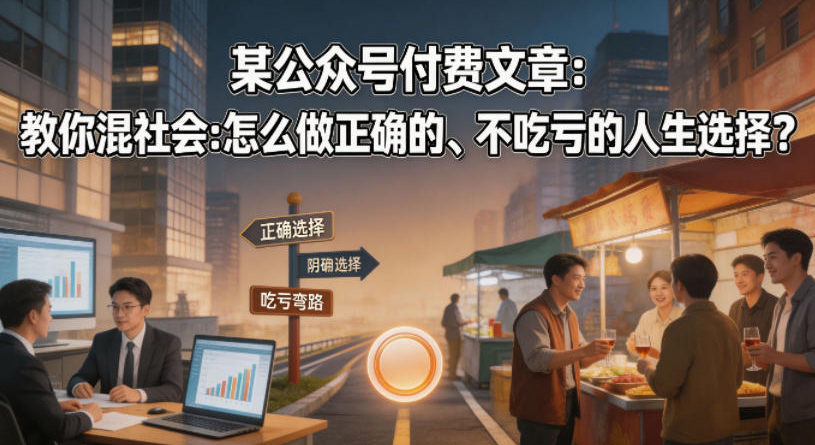 某公众号付费文章：教你混社会：怎么做正确的、不吃亏的人生选择？