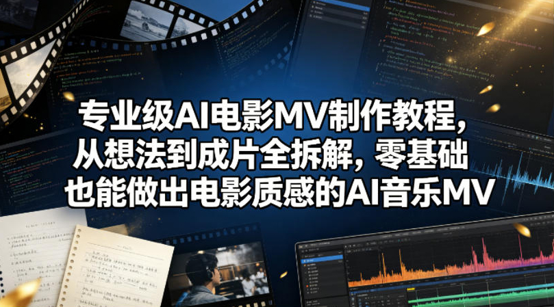专业级AI电影MV制作教程，从想法到成片全拆解，零基础也能做出电影质感的AI音乐MV