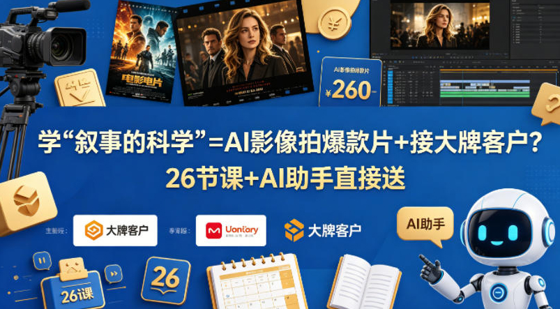 学《叙事的科学》=AI影像拍爆款片+接大牌客户？26节课+AI助手直接送【原创双语字幕】