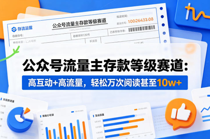公众号流量主之存款等级赛道，高互动+高流量，轻松达到万次阅读，甚至10w+