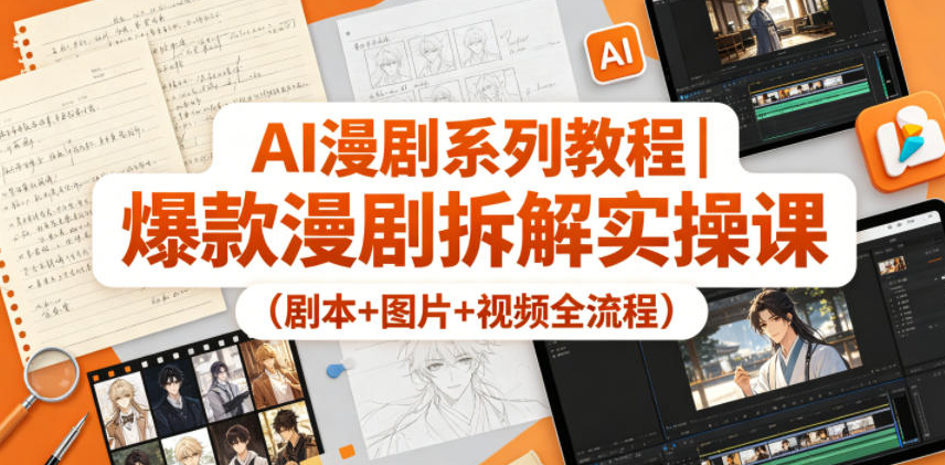 AI漫剧系列教程｜爆款漫剧拆解实操课（剧本+图片+视频全流程）