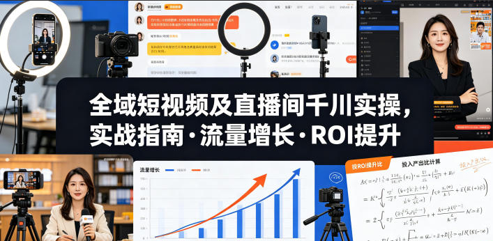 全域短视频及直播间千川实操，实战指南·流量增长·ROI提升
