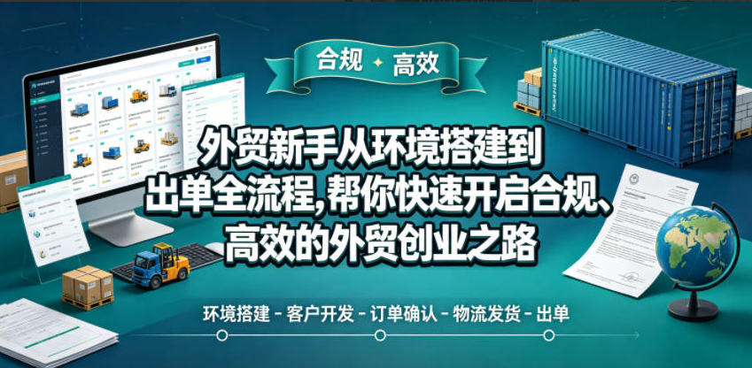 外贸新手从环境搭建到出单全流程，帮你快速开启合规、高效的外贸创业之路