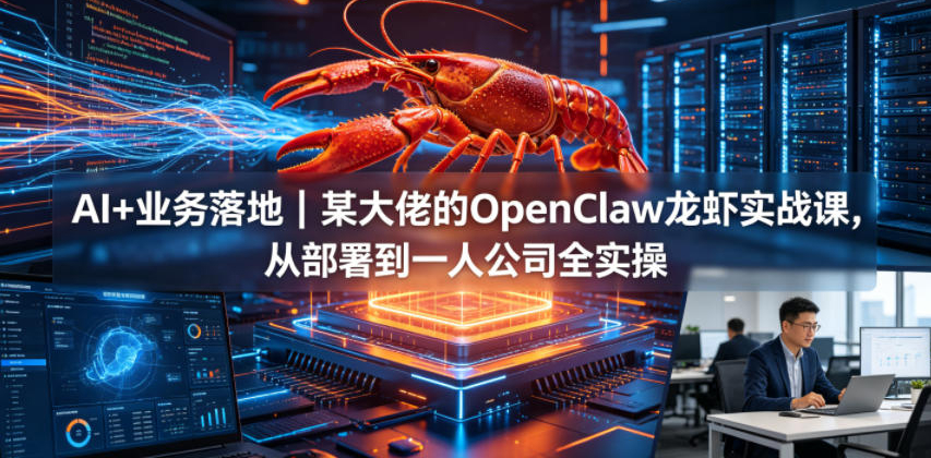 AI+业务落地｜某大佬的OpenClaw小龙虾实战课，从部署到一人公司全实操