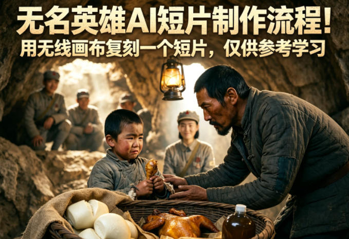 无名英雄AI短片制作流程！用无线画布复刻一个短片，仅供参考学习