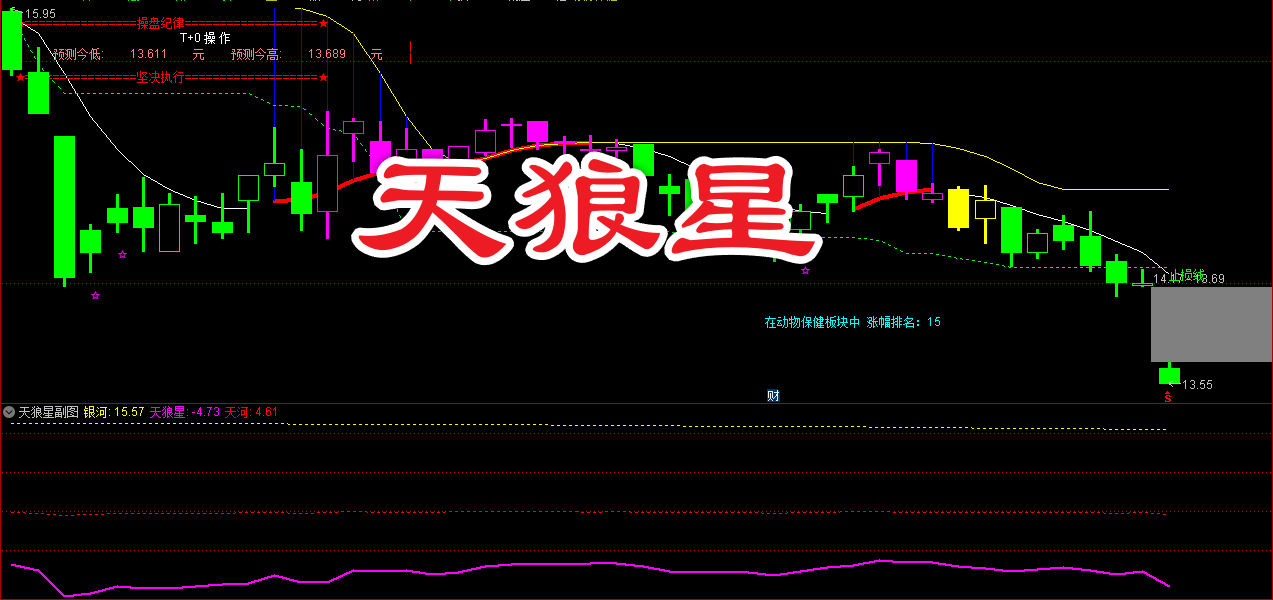 精品【天狼星】套装指标 趋势擒牛 精准买卖+控盘监测 短线波段实战神器